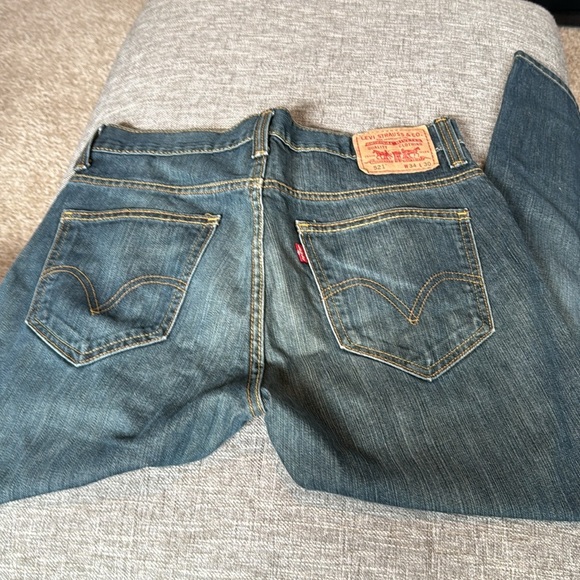 Levis 521 Slim tapered Blue Denim  Zip Fly - Picture 9 of 10